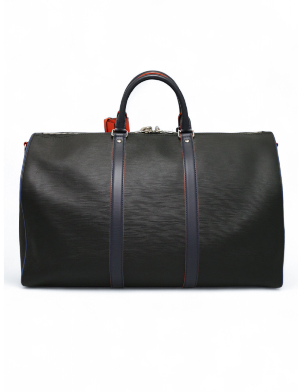 Sac de voyage Keepall 50 LOUIS VUITTON cuir épi noir et bleu