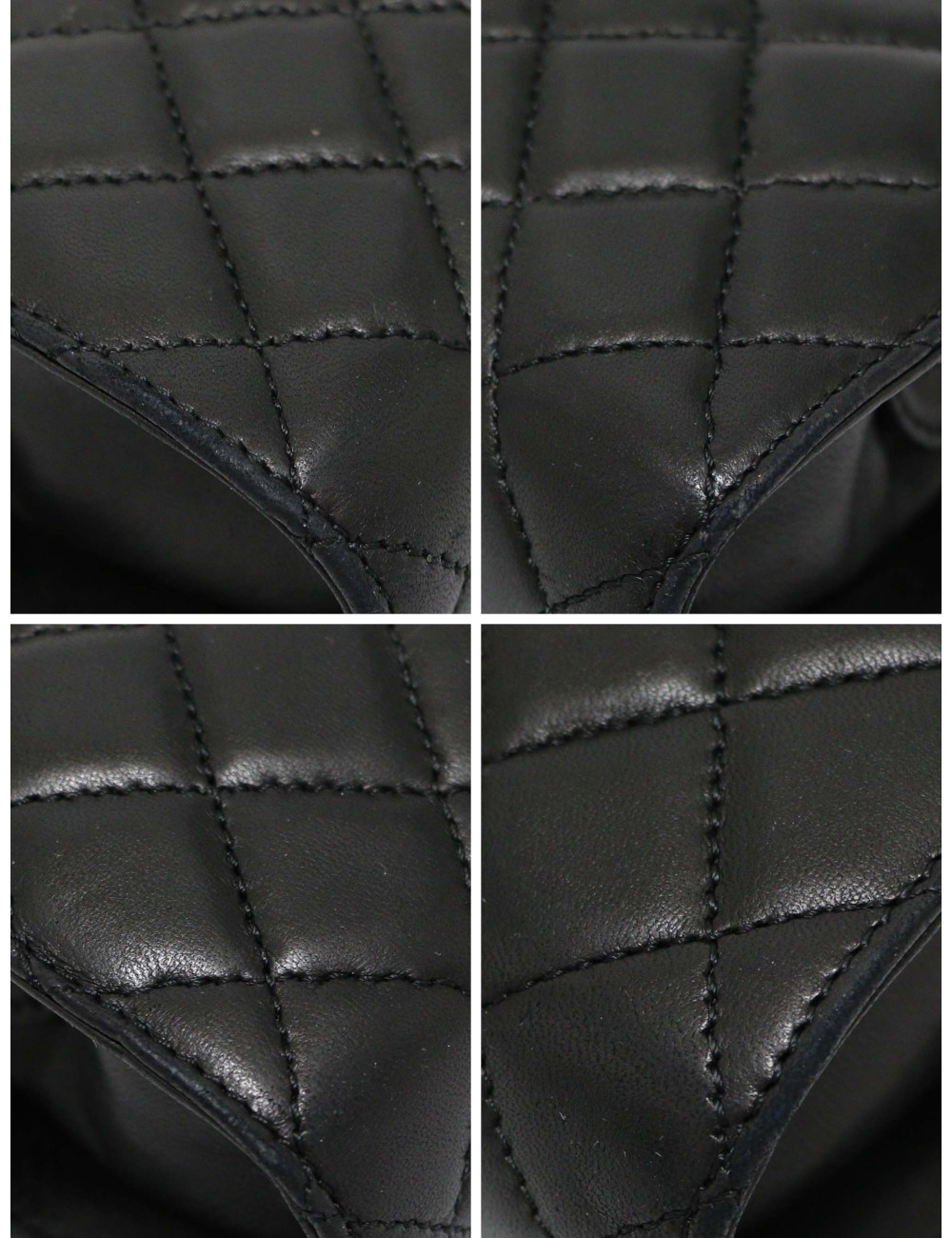 Sac pochette CHANEL cuir d'agneau noir