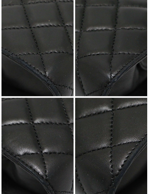 Sac pochette CHANEL cuir d'agneau noir