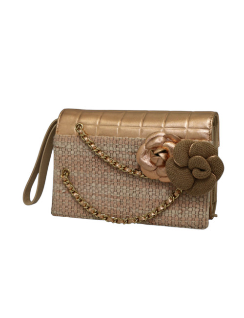 Pochette CHANEL tweed rose