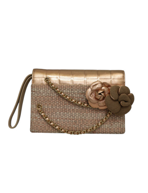 Pochette Chanel tweed rose : occasion certifiée authentique