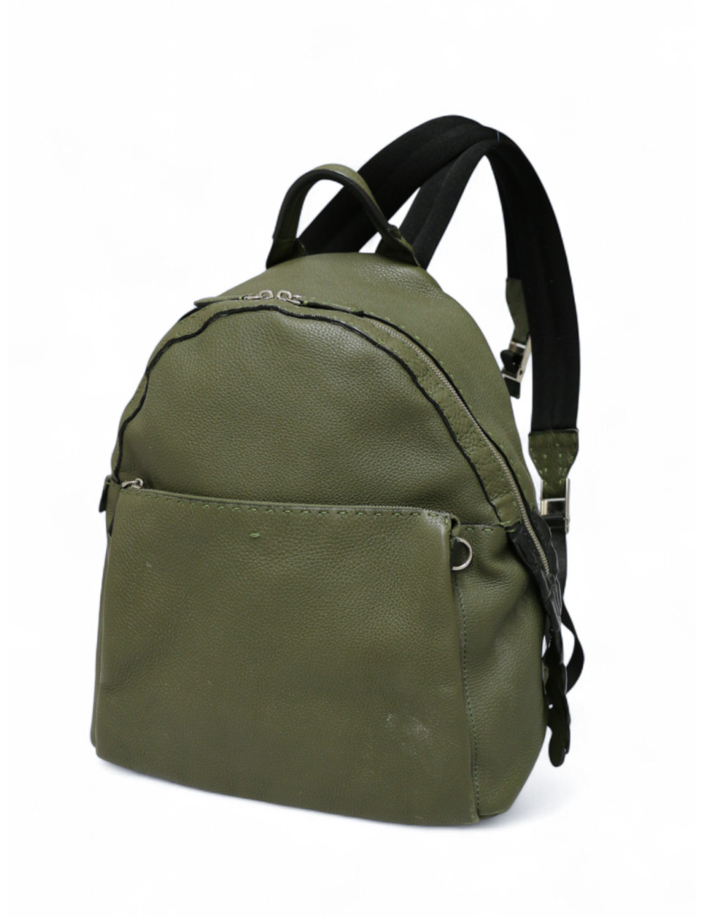 Sac à dos FENDI cuir grainé Kaki