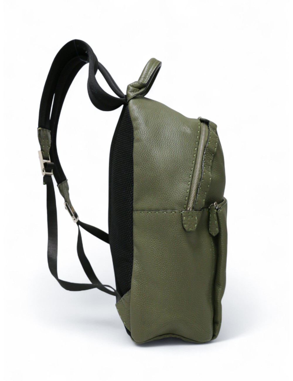 Sac à dos FENDI cuir grainé Kaki