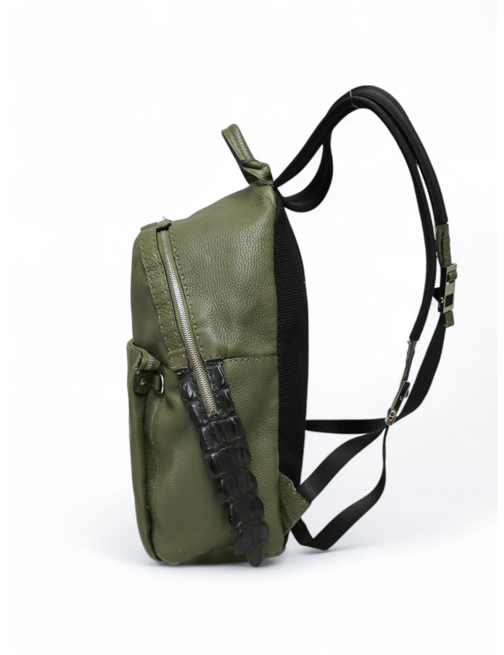 Sac à dos FENDI cuir grainé Kaki