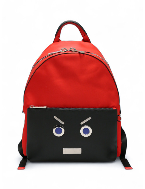 Sac à dos FENDI cuir rouge et noir