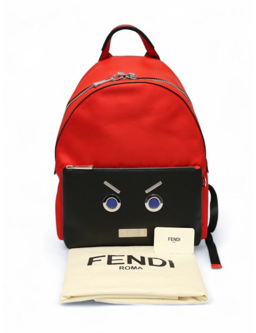 Sac à dos FENDI cuir rouge et noir