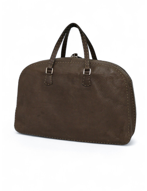 Cabas FENDI cuir grainé marron