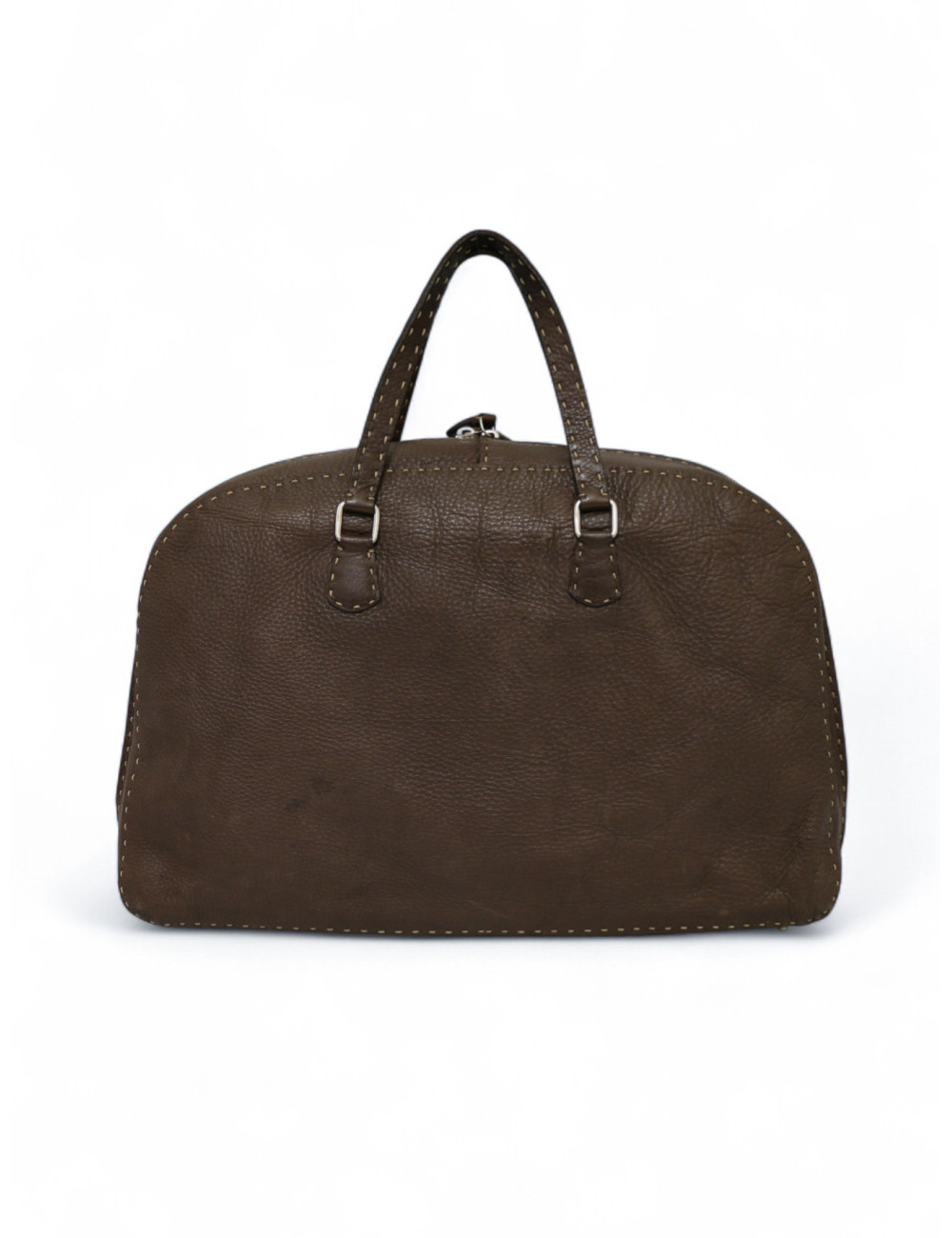 Cabas FENDI cuir grainé marron