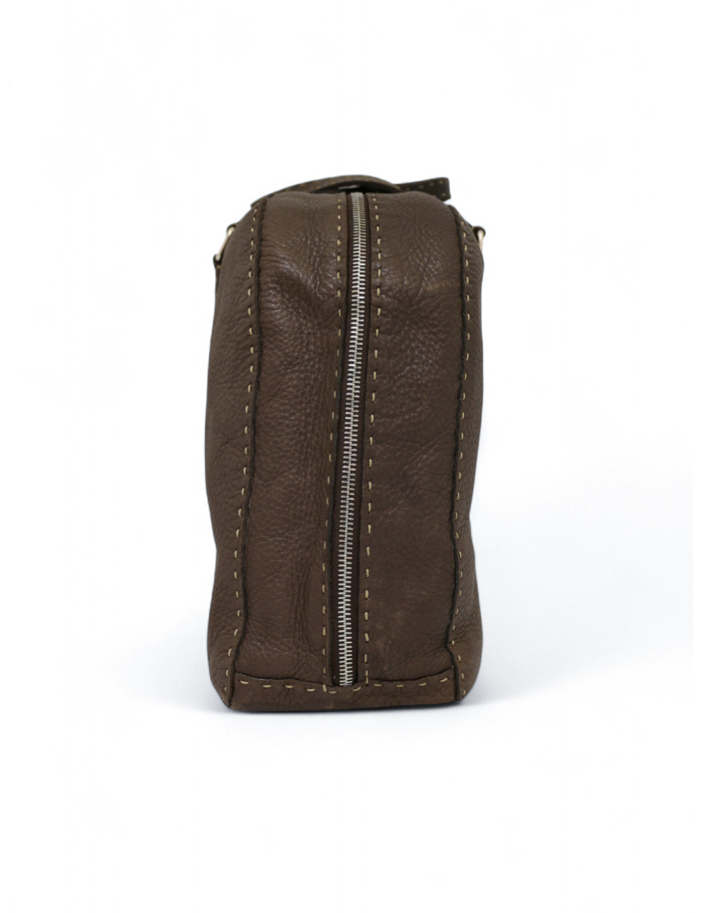 Cabas FENDI cuir grainé marron