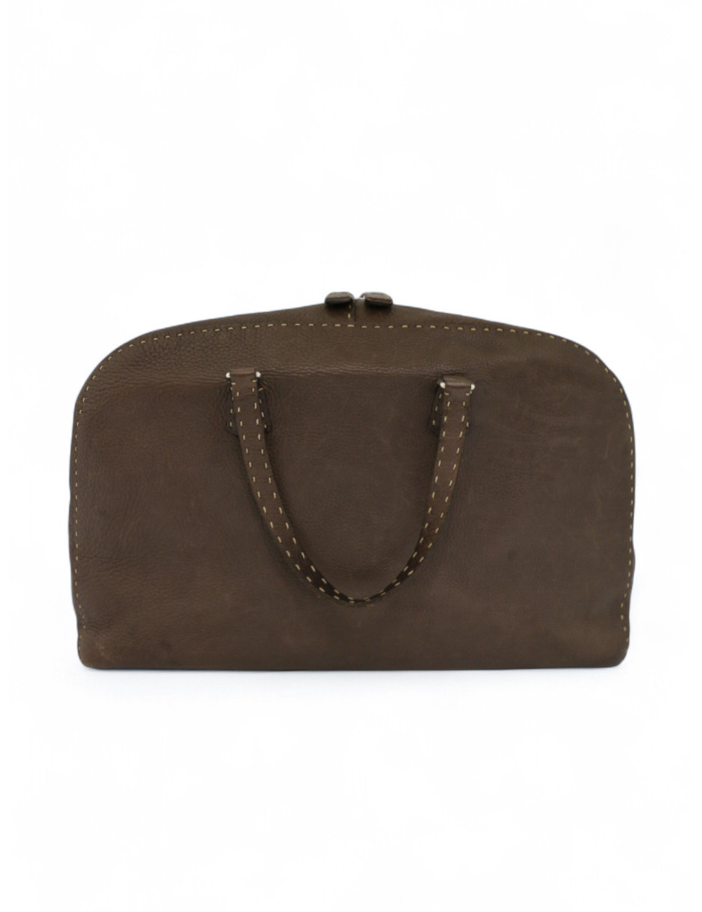 Cabas FENDI cuir grainé marron