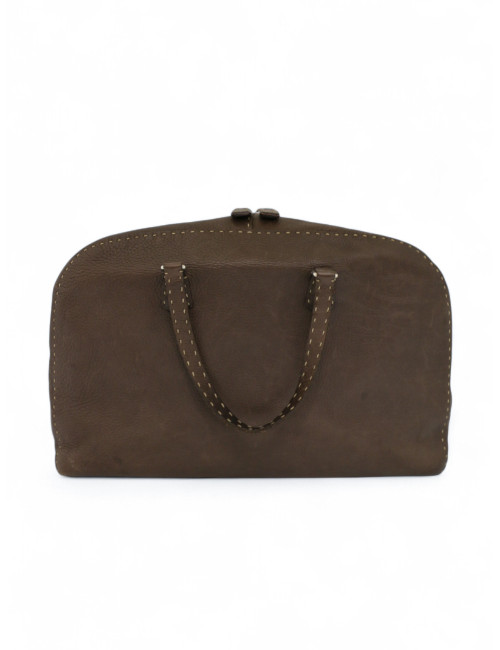 Cabas FENDI cuir grainé marron