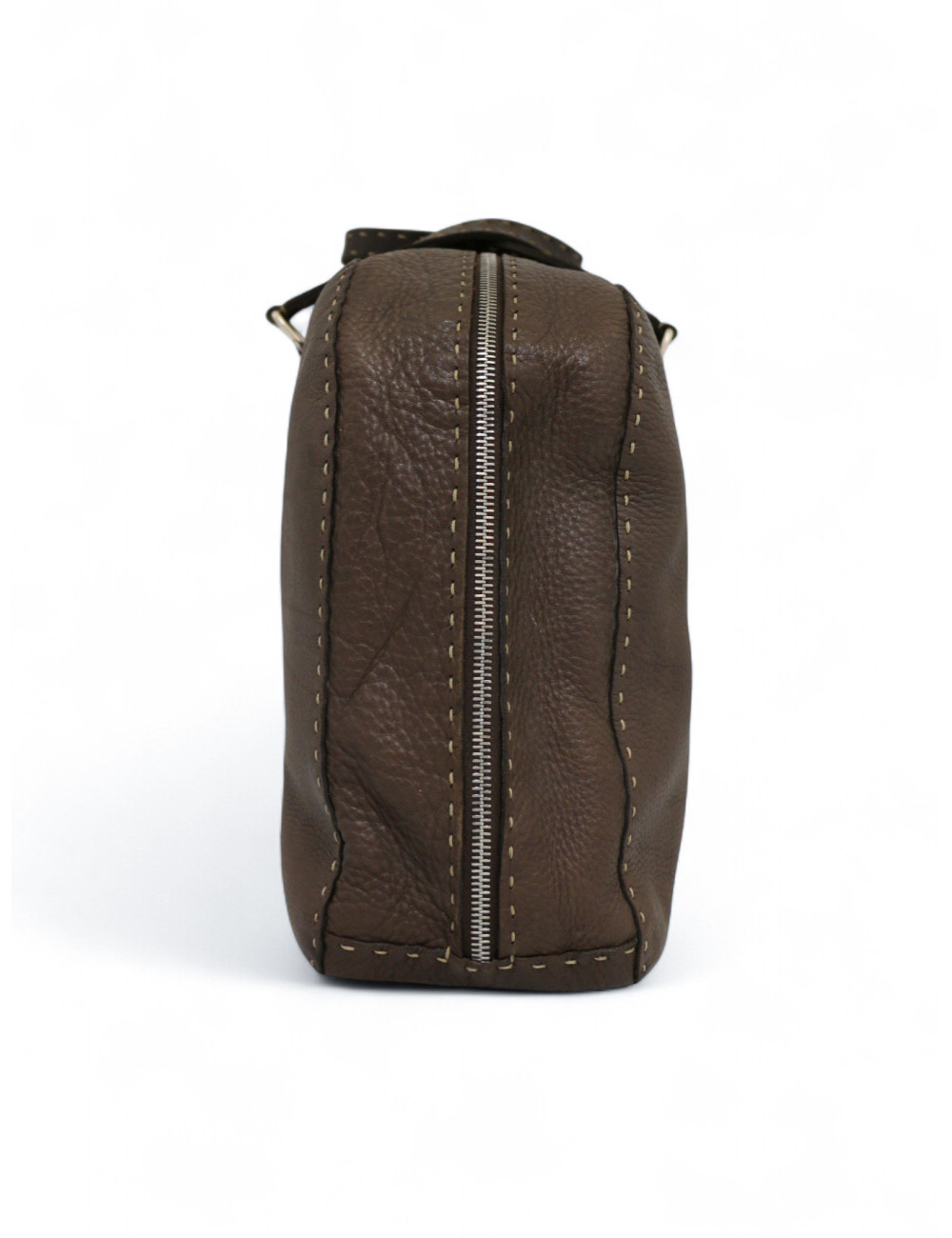 Cabas FENDI cuir grainé marron