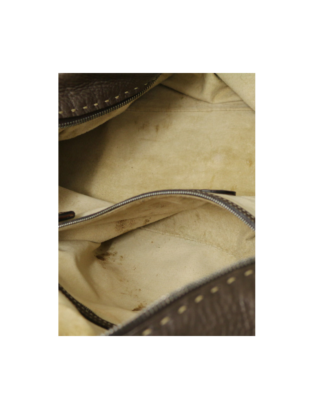 Cabas FENDI cuir grainé marron