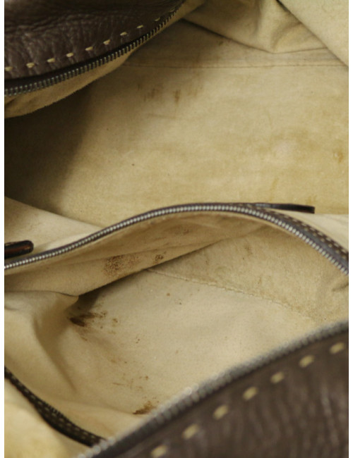 Cabas FENDI cuir grainé marron