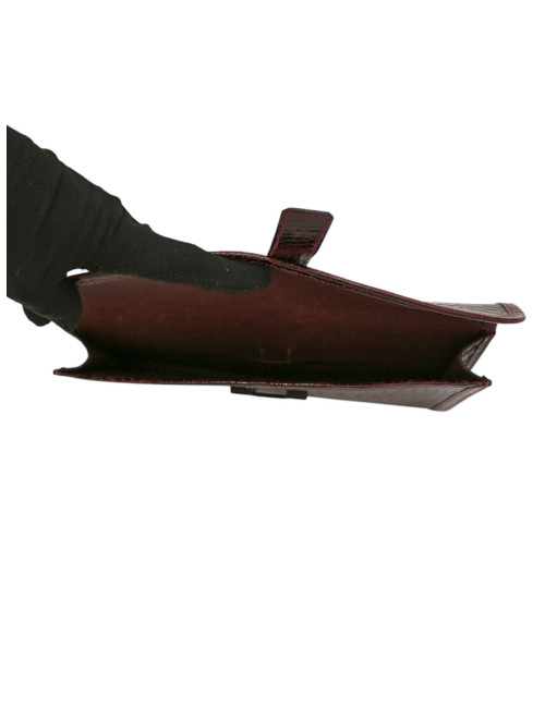 Pochette HERMES Jige Elan 29 alligator bordeaux