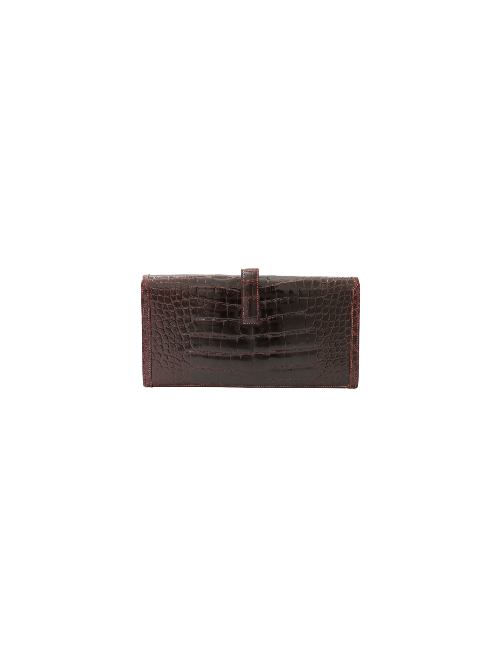 Pochette HERMES Jige Elan 29 alligator bordeaux