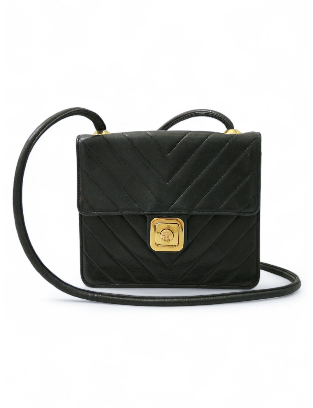 Mini sac Chanel cuir d'agneau chevron, occasion certifiée authentique
