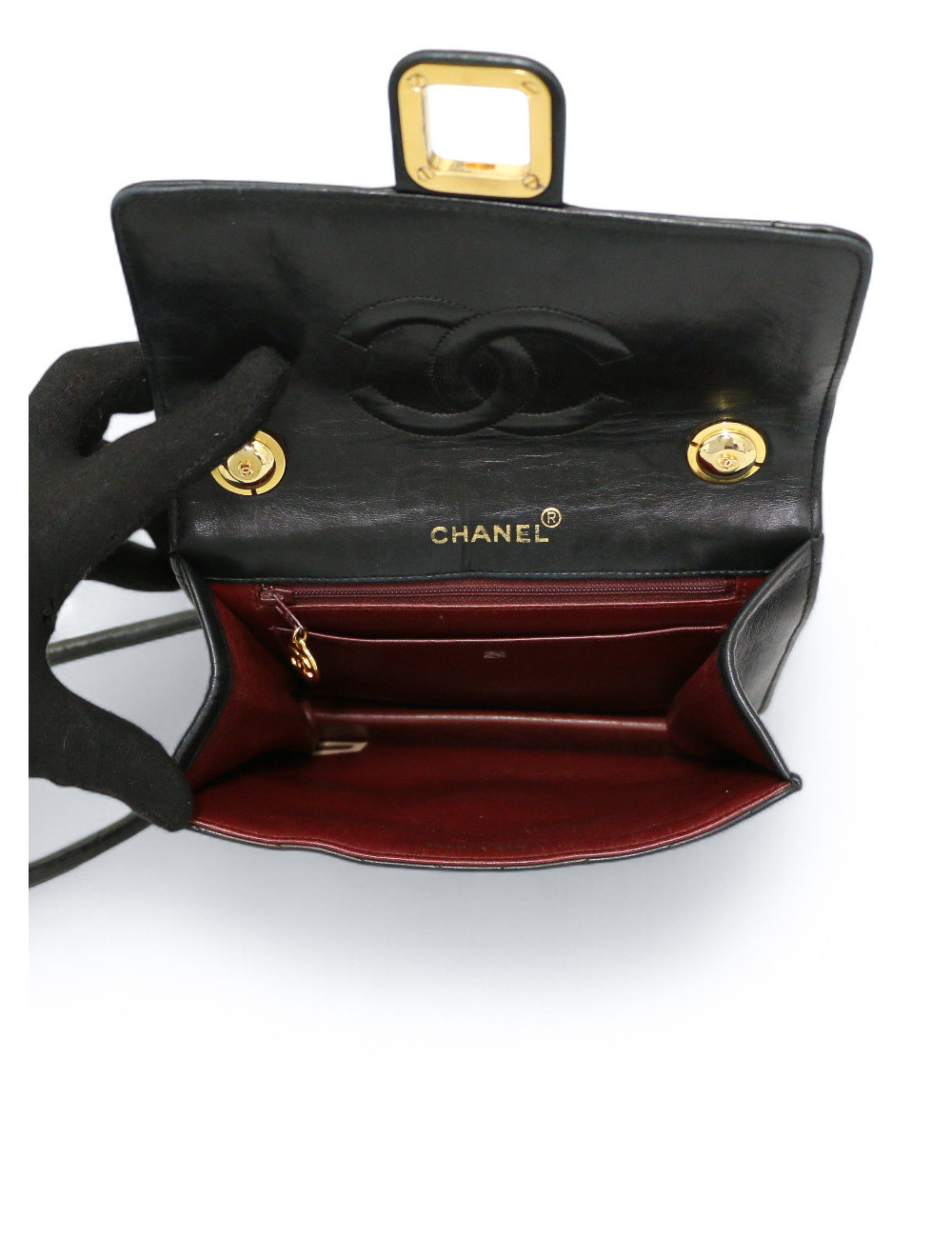 Mini sac Chanel cuir d'agneau chevron, occasion certifiée authentique
