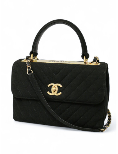 Sac Trendy CHANEL jersey noir