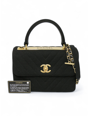 Sac Trendy CHANEL jersey noir 2