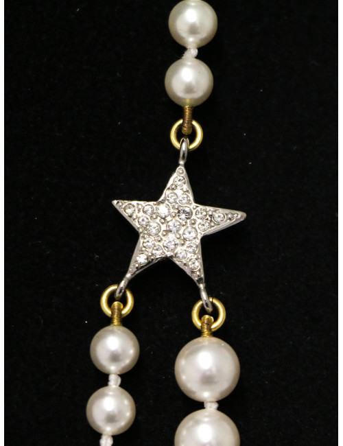 Sautoir double rangs CHANEL perles