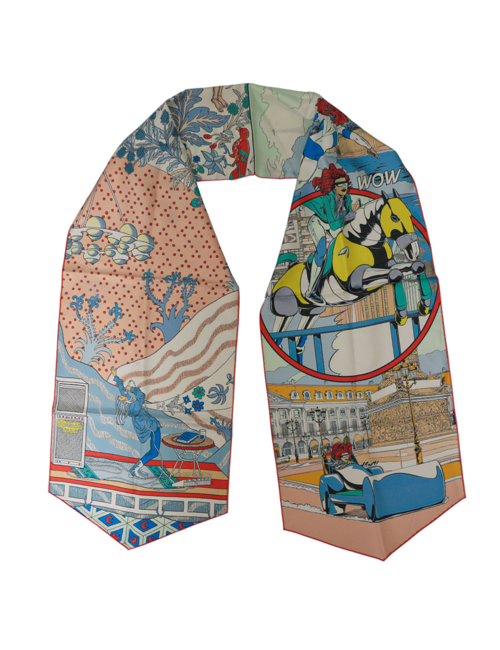 Maxi twilly Hermès en soie colorée : occasion certifiée authentique