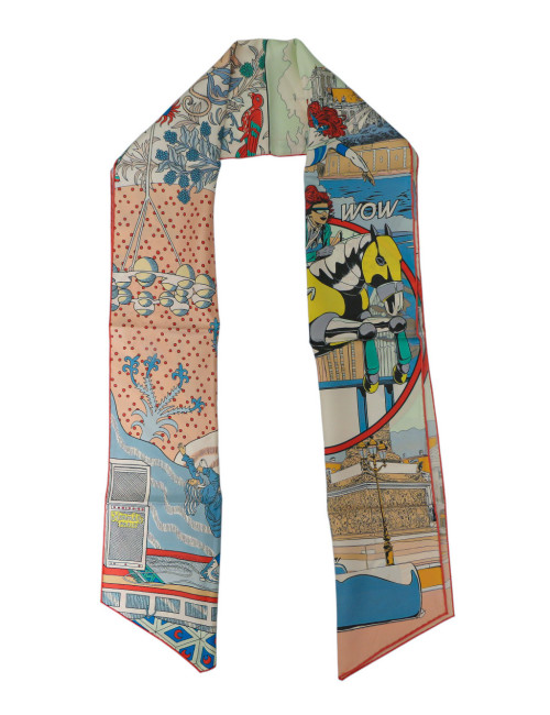 Maxi twilly Hermès en soie colorée : occasion certifiée authentique