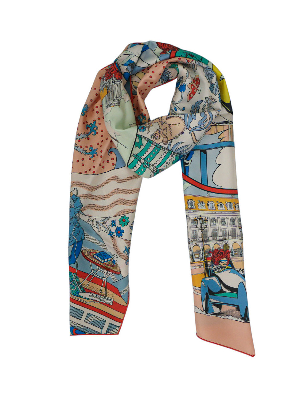 Maxi twilly Hermès en soie colorée : occasion certifiée authentique