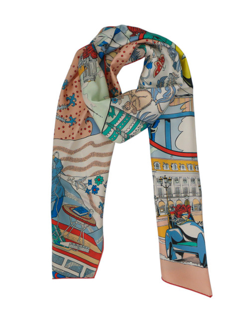 Maxi twilly Hermès en soie colorée : occasion certifiée authentique