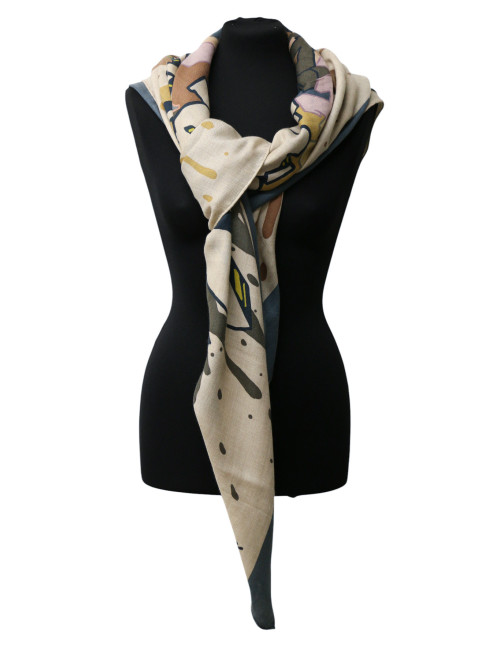 Chale HERMES Graff cachemere beige