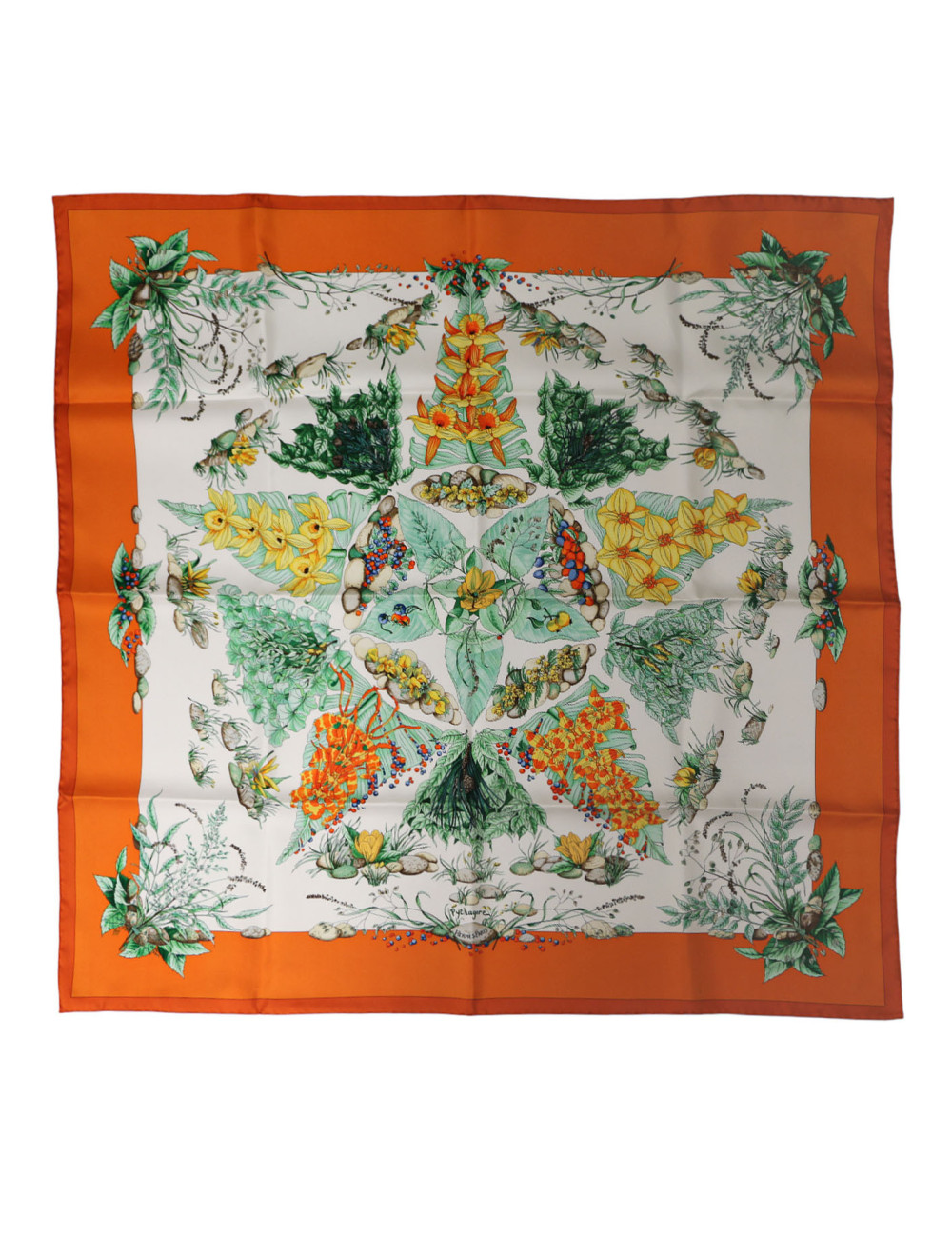 Carré HERMES Pythagore orange