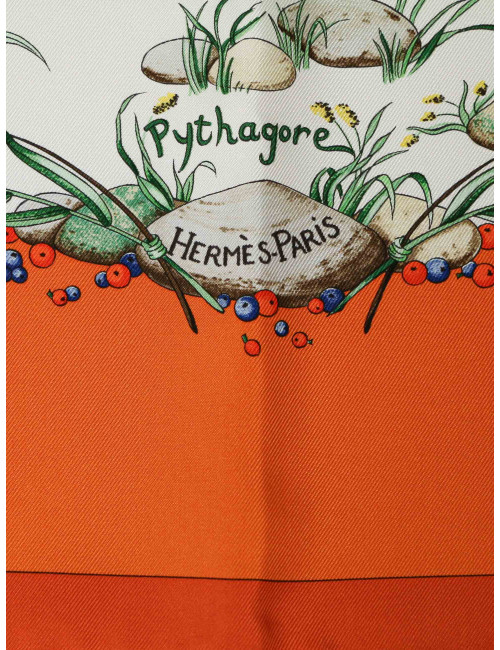 Carré HERMES Pythagore orange