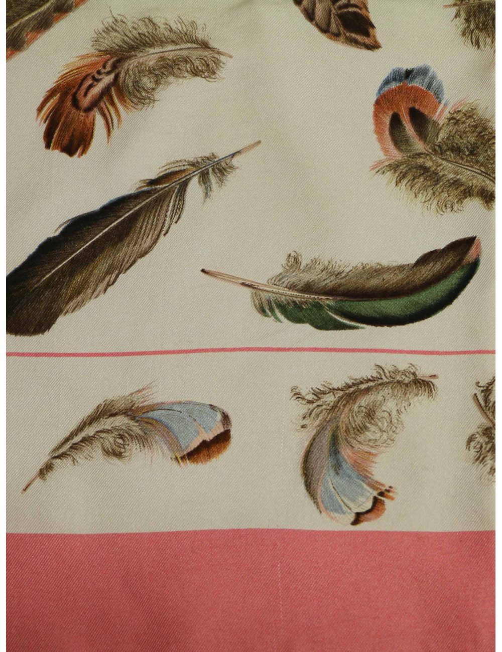 Carré HERMES Plumes soie rose
