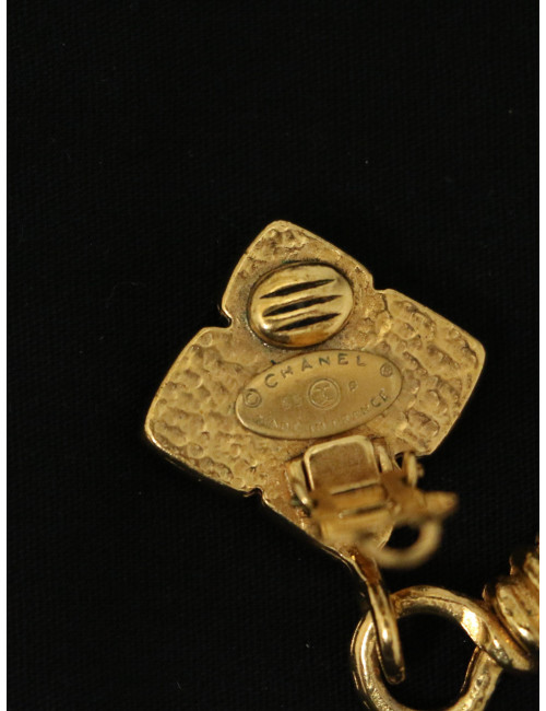 Clips pendants vintage CHANEL pâte de verre