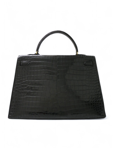 Kelly vintage crocodile HERMES noir 2