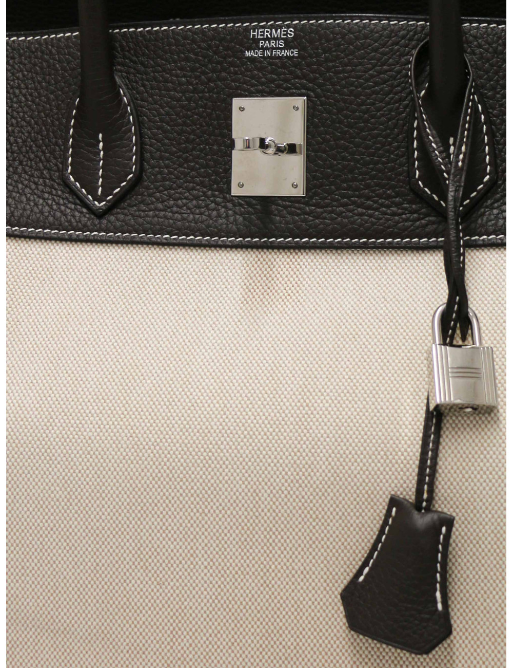 Sac HERMES Birkin 40 toile et cuir