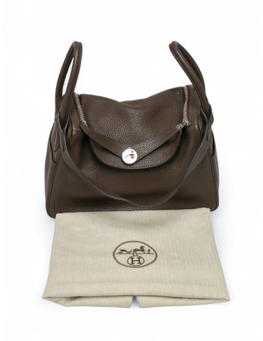 Lindy 30 HERMES cuir de veau Togo marron 2