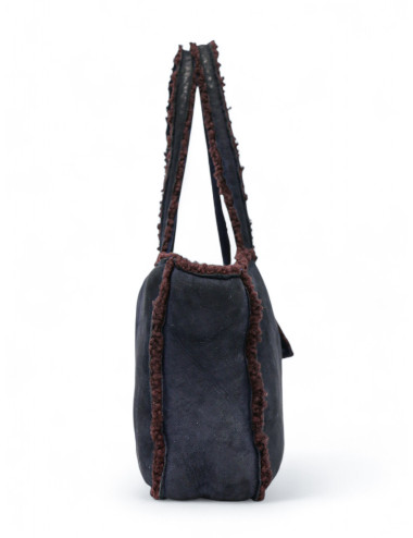 Sac Chanel peau retournée bleu nuit : occasion certifiée authentique 2