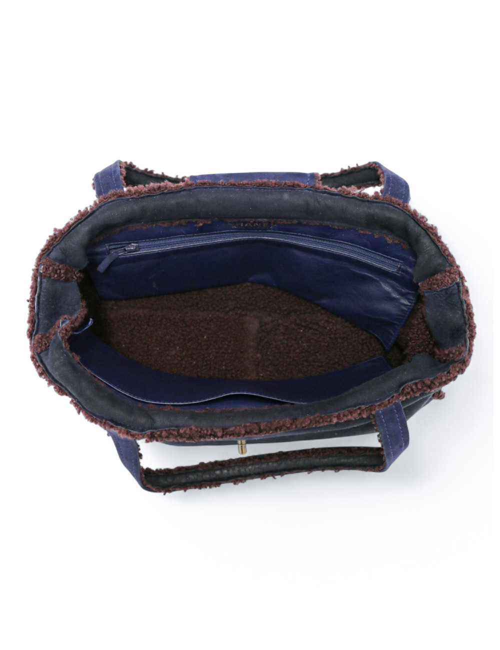 Sac Chanel peau retournée bleu nuit : occasion certifiée authentique