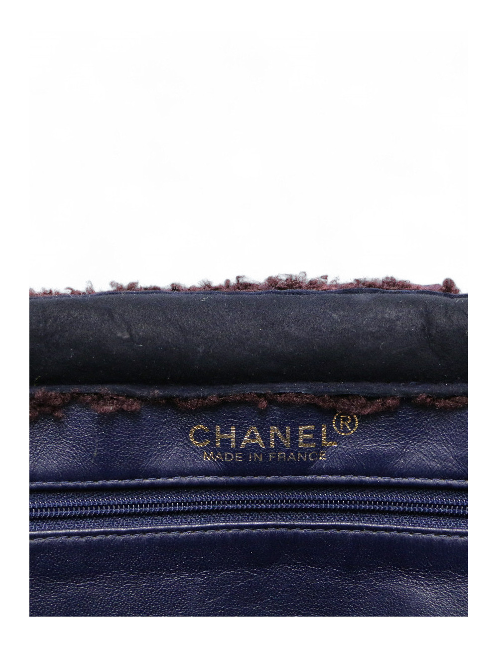 Sac Chanel peau retournée bleu nuit : occasion certifiée authentique