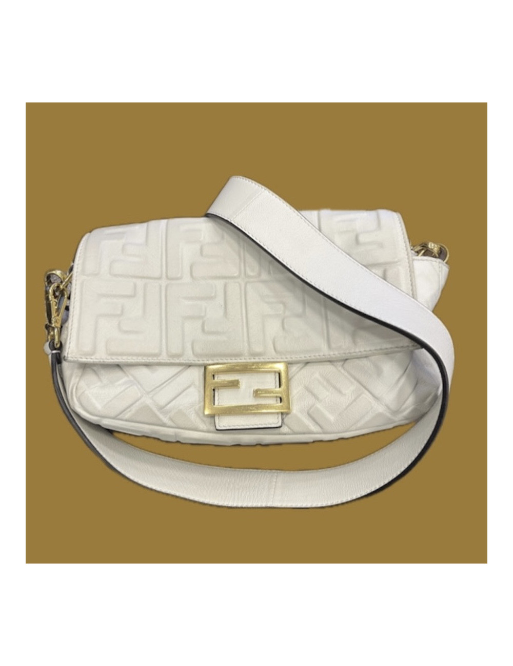 Fendi Baguette cuir beige