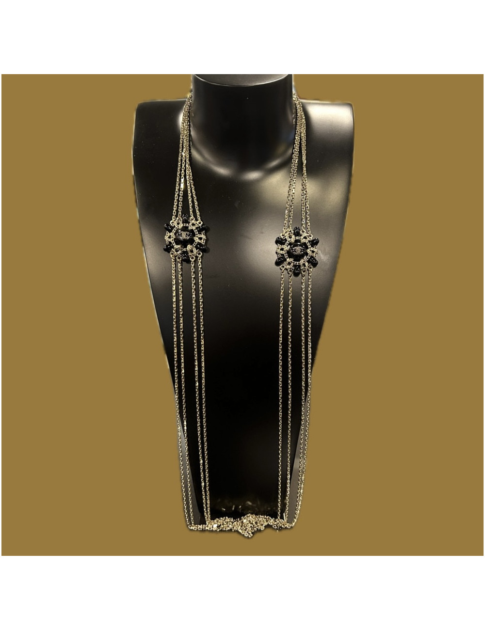 Sautoir Chanel doré et noir