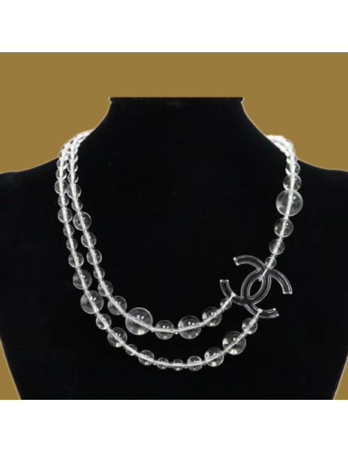 Sautoir CC Chanel transparent CC