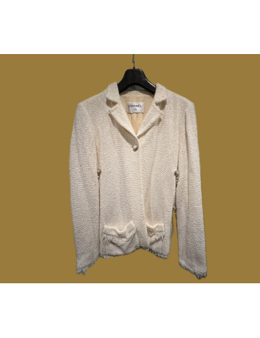 Veste Chanel beige chaine et tweed