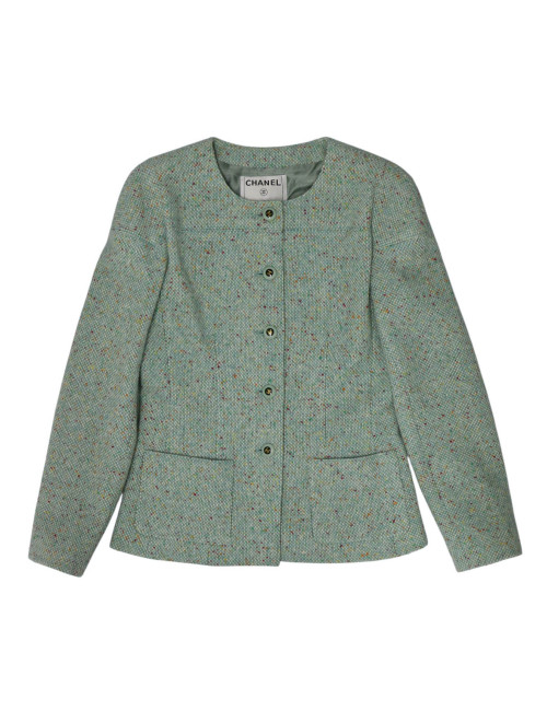 Veste CHANEL vert d'eau T36