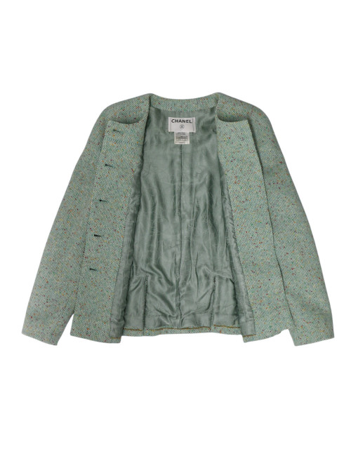 Veste CHANEL vert d'eau T36