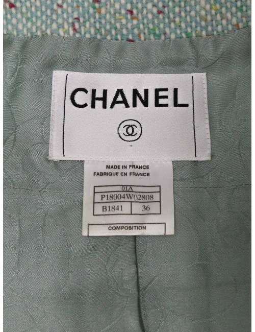 Veste CHANEL vert d'eau T36
