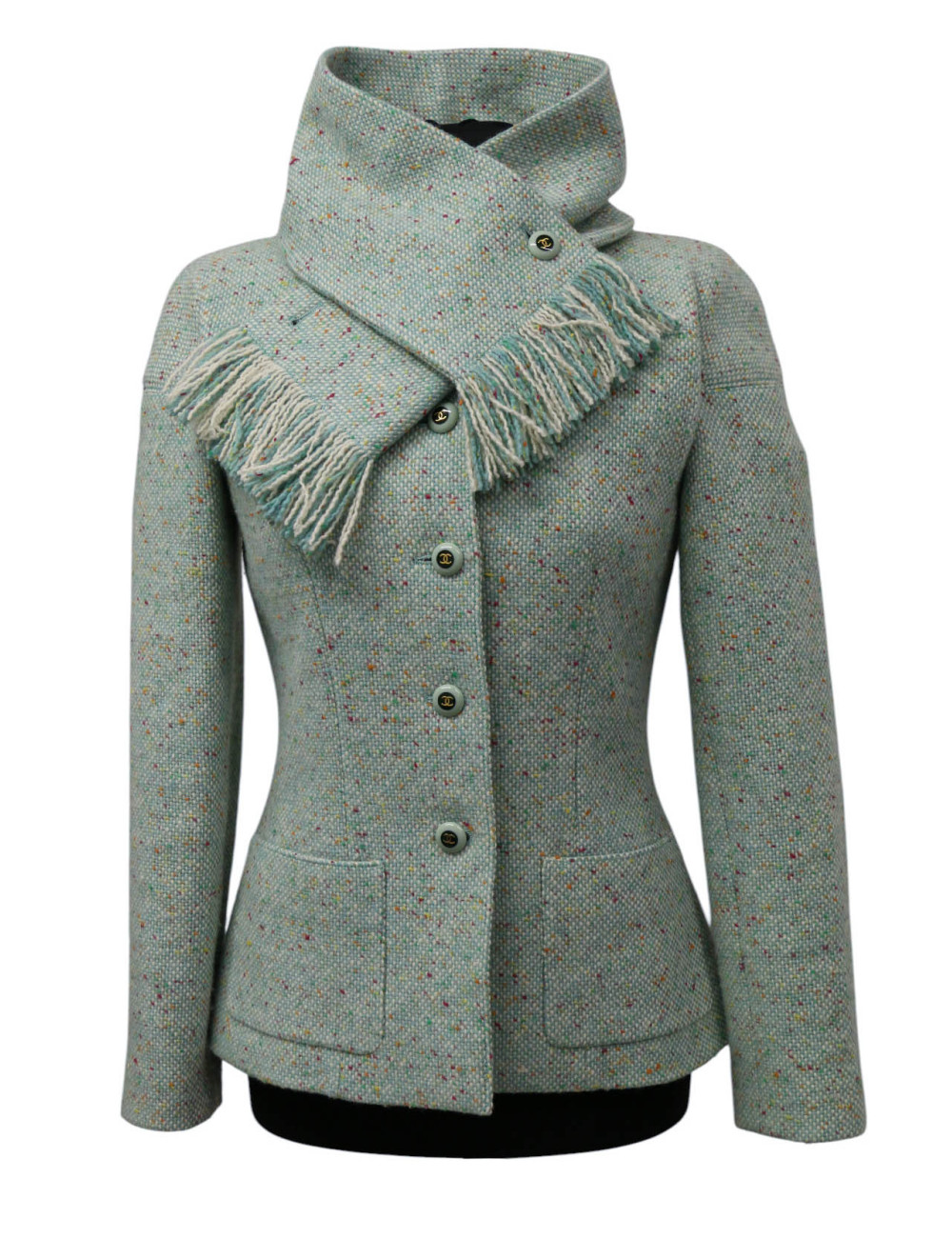 Veste CHANEL vert d'eau T36