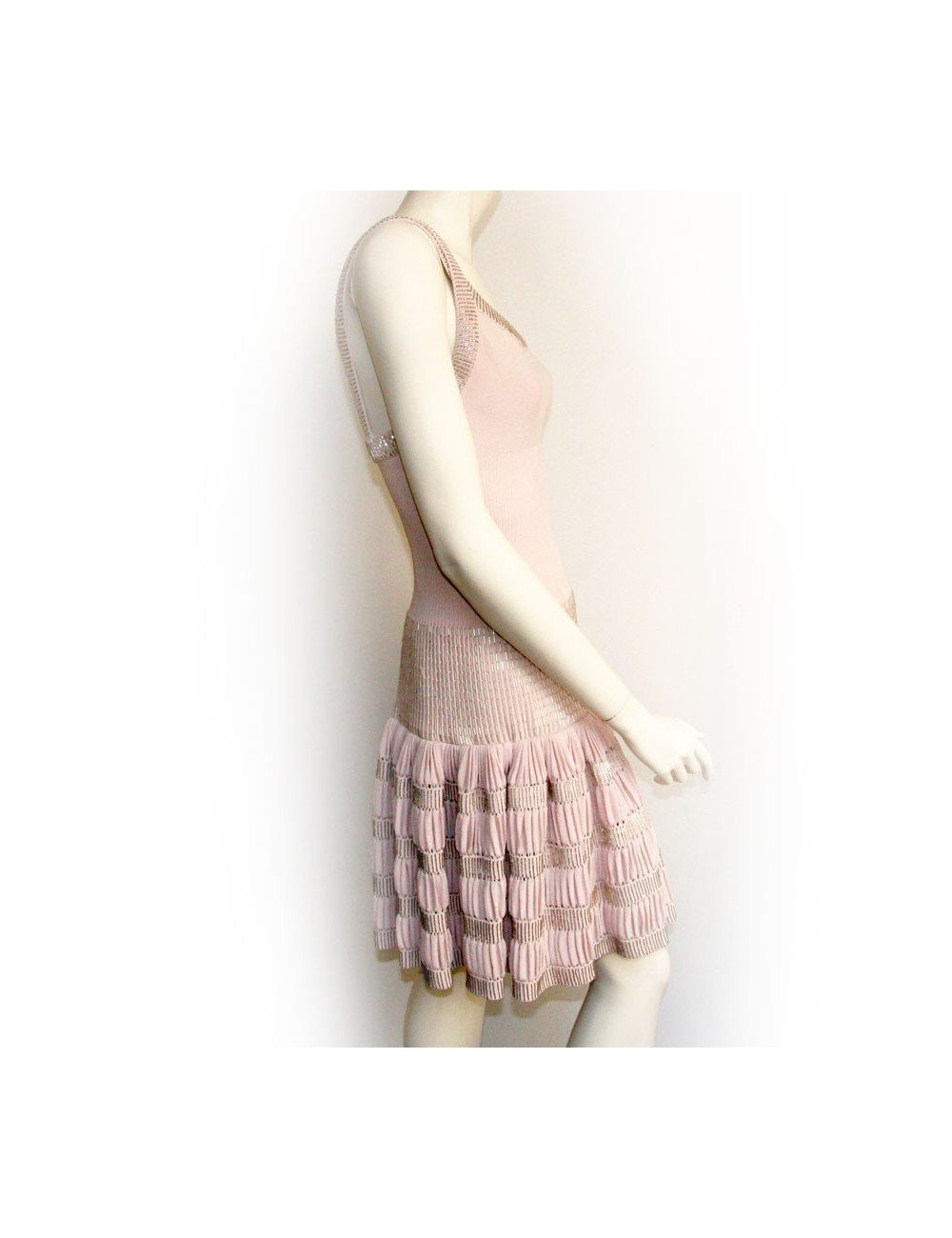 Robe ALAIA T 40 rose poudré