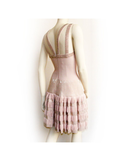 Robe ALAIA T 40 rose poudré